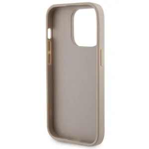 Калъф GUESS, PU Perforated 4G Glitter Metal Logo за iPhone 15 Pro Max, GUHCP15XPSP4LGD, Златист 4