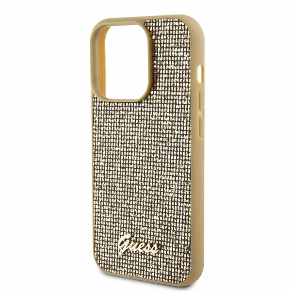 Калъф GUESS, PU Square Mirror Script Logo за iPhone 15 Pro Max, GUHCP15XPMSDGSD, Златист 4
