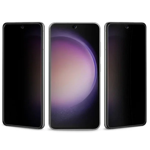 Стъклен Протектор 5D Full Glue PRIVACY за Samsung Galaxy S23, без дупка за пръстов отпечатък 3