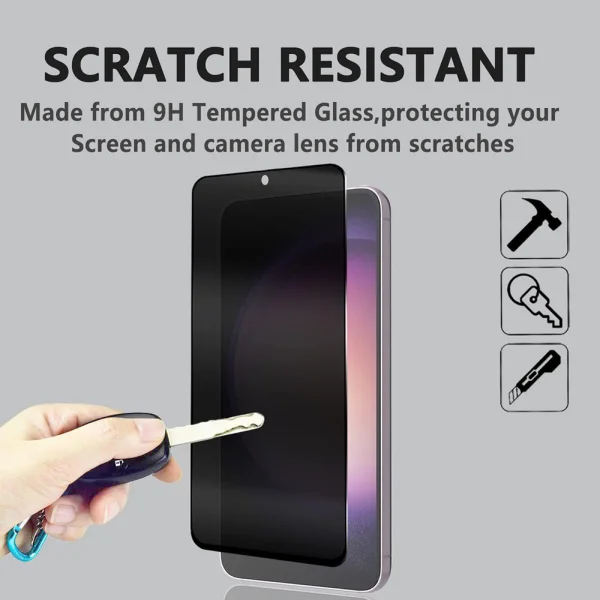 Стъклен Протектор 5D Full Glue PRIVACY за Samsung Galaxy S23, без дупка за пръстов отпечатък 4