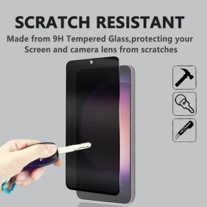 Стъклен Протектор 5D Full Glue PRIVACY за Samsung Galaxy S23, без дупка за пръстов отпечатък 4