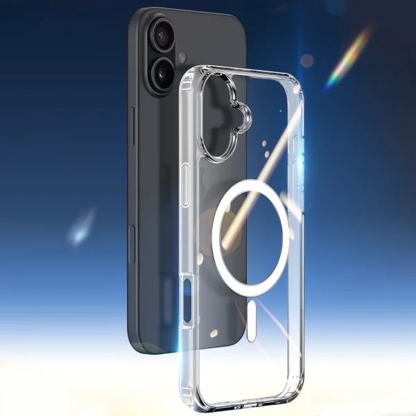 Shockproof Case MagSF for iPhone 16 Plus, Transparent 2