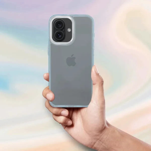 Silicone case PEARL for iPhone 16 Plus, Light blue 3