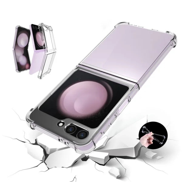 Силиконов калъф Anti-Drop за Samsung Galaxy Z Flip6, Прозрачен 2