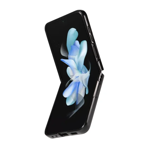 Удароустойчив калъф Litchi Leather за Samsung Galaxy Z Flip6, Черен 3