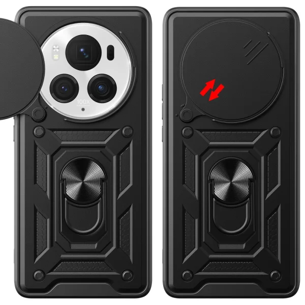 Shockproof Slide Camera case for Huawei Honor Magic6 Pro, Black 2