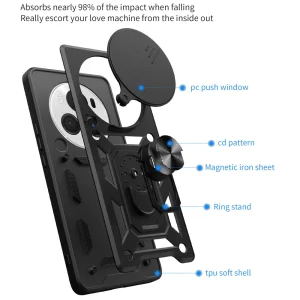 Shockproof Slide Camera case for Huawei Honor Magic6 Pro, Black 3
