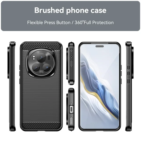 Силиконов Калъф Carbon за Honor Magic6 Pro, Черен 3