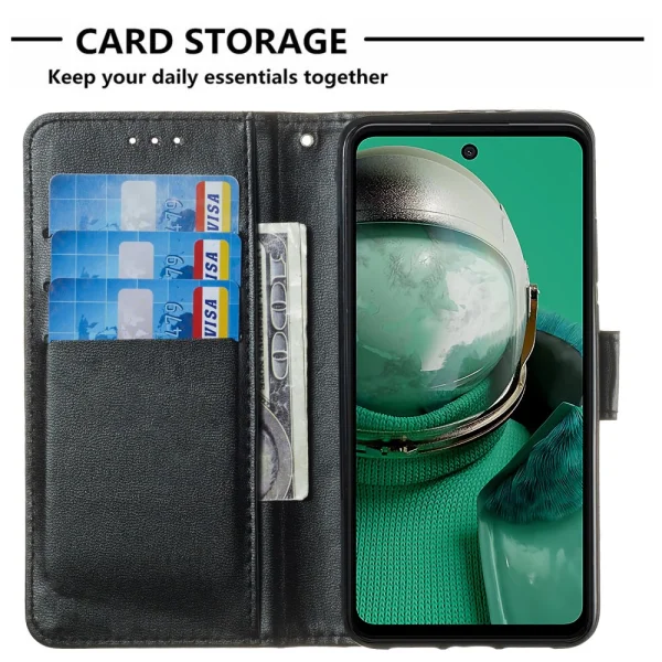 Leather Wallet Book Case for HMD Pulse Plus / Pulse Pro, Black 3