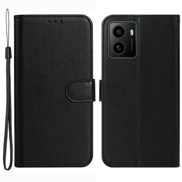 Leather Wallet Book Case for HMD Pulse Plus / Pulse Pro, Black 1