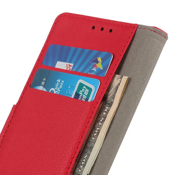 Калъф Тефтер Leather Wallet за Xiaomi Redmi 13 4G / Redmi 13 5G, Червен 4