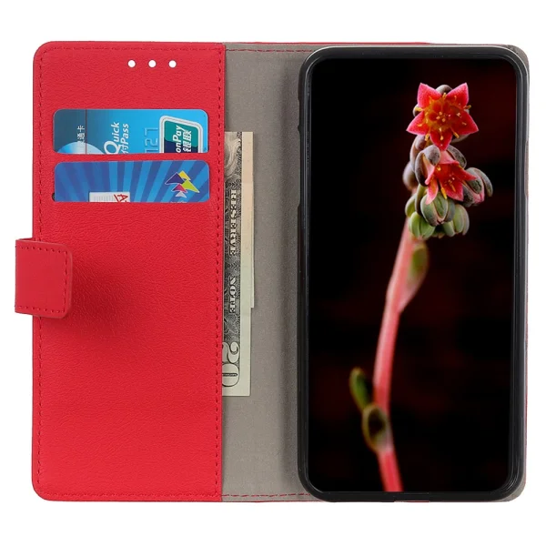Калъф Тефтер Leather Wallet за Xiaomi Redmi 13 4G / Redmi 13 5G, Червен 2
