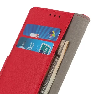 Калъф Тефтер Leather Wallet за Xiaomi Redmi 13 4G / Redmi 13 5G, Червен 4