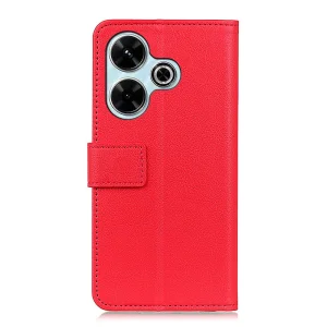 Калъф Тефтер Leather Wallet за Xiaomi Redmi 13 4G / Redmi 13 5G, Червен 5