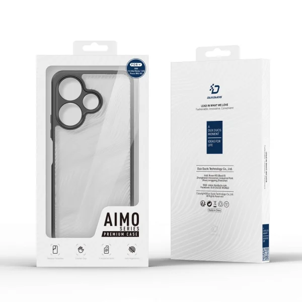 Удароустойчив калъф DUX DUCIS Aimo за Xiaomi Redmi 13 5G /Redmi 13 4G / Note 13R 5G / Poco M6 4G, Прозрачен-черен 5