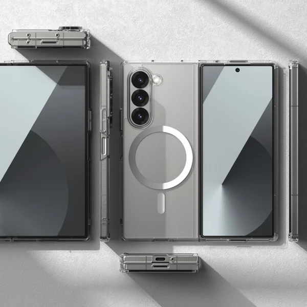 Shockproof Case Acrylic MagSF for Samsung Galaxy Z Fold6, Clear 3