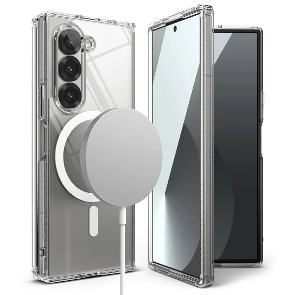 Shockproof Case Acrylic MagSF for Samsung Galaxy Z Fold6, Clear 2