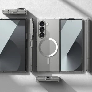 Shockproof Case Acrylic MagSF for Samsung Galaxy Z Fold6, Clear 3