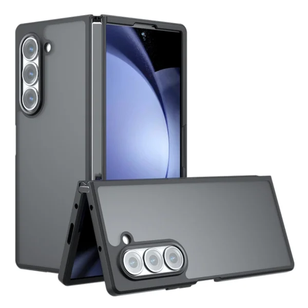 Удароустойчив калъф за Samsung Galaxy Z Fold6, Прозрачен-черен 1
