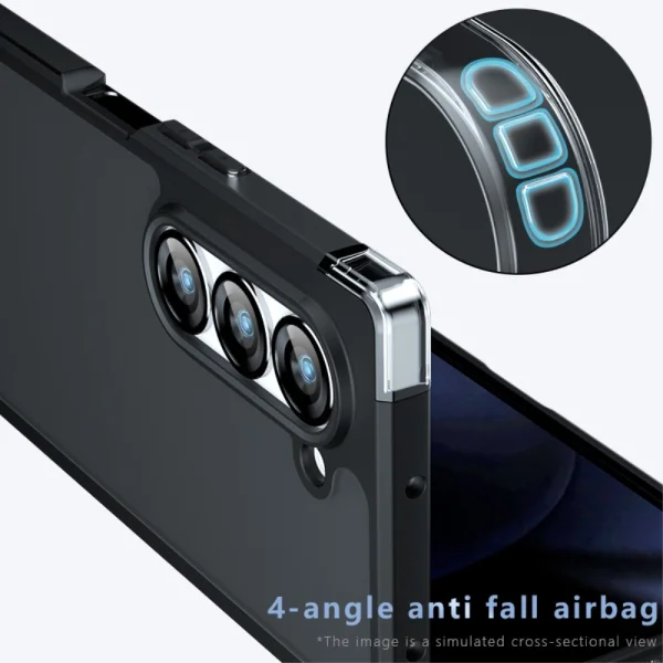 Удароустойчив калъф за Samsung Galaxy Z Fold6, Прозрачен-черен 2