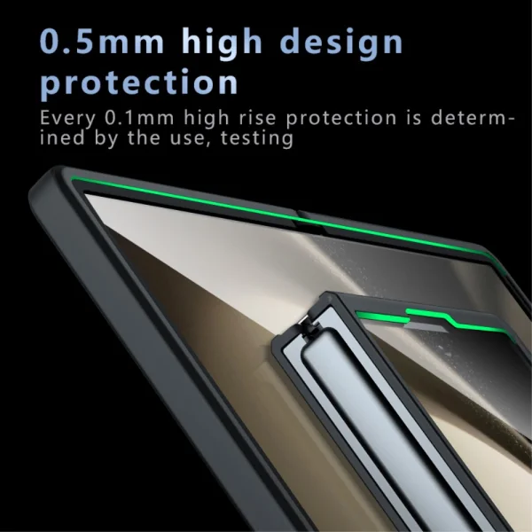 Удароустойчив калъф за Samsung Galaxy Z Fold6, Прозрачен-черен 4