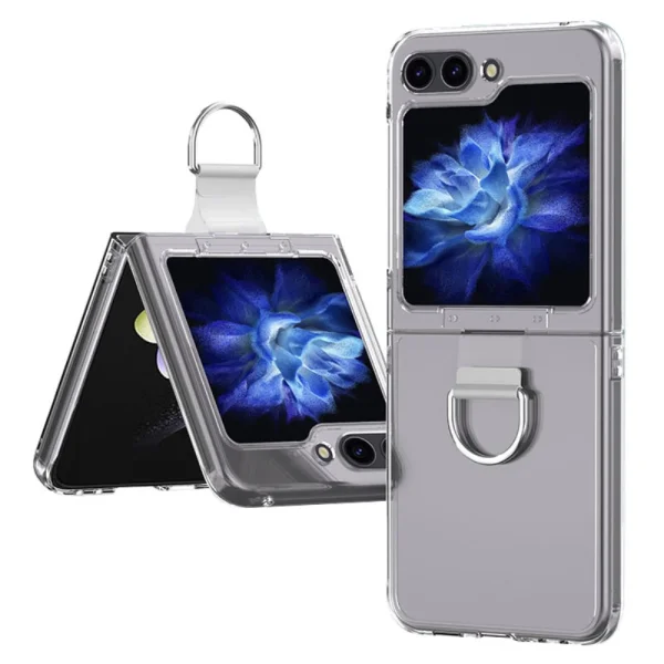 Пластмасов калъф Ring Holder за Samsung Galaxy Z Flip6, Прозрачен 1