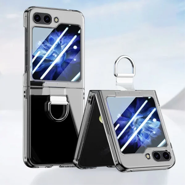 Пластмасов калъф Ring Holder за Samsung Galaxy Z Flip6, Прозрачен 2