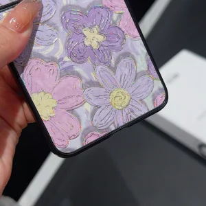 Удароустойчив калъф Leather за Samsung Galaxy Z Flip6, Лилави цветя 4