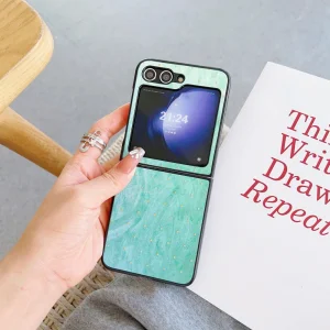 Удароустойчив калъф Leather за Samsung Galaxy Z Flip6, Тюркоаз 3