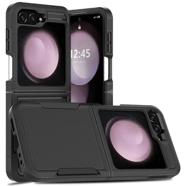 Удароустойчив калъф Hybrid за Samsung Galaxy Z Flip 6, Черен 1