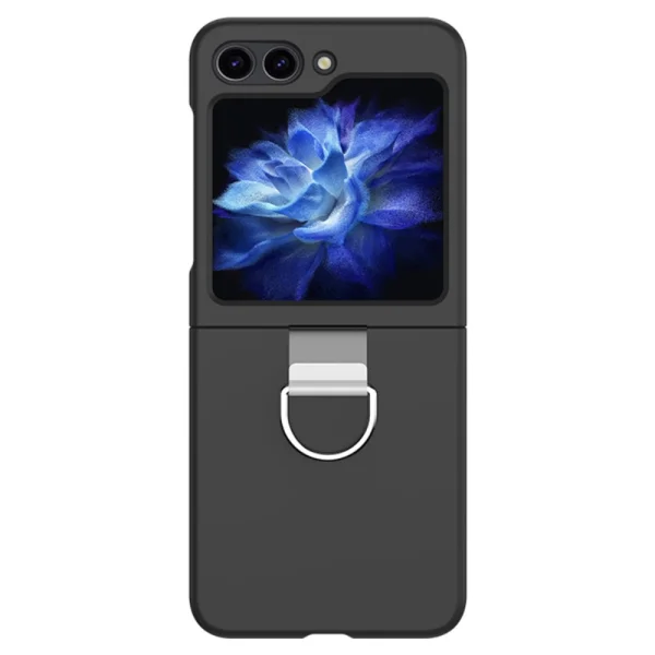Shockproof Skin Feel Ring Case for Samsung Galaxy Z Flip 6, Black 1