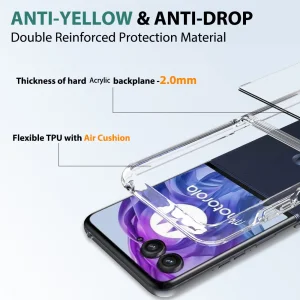 Удароустойчив калъф Acrylic за Motorola Razr 50 Ultra 5G, Прозрачен 5