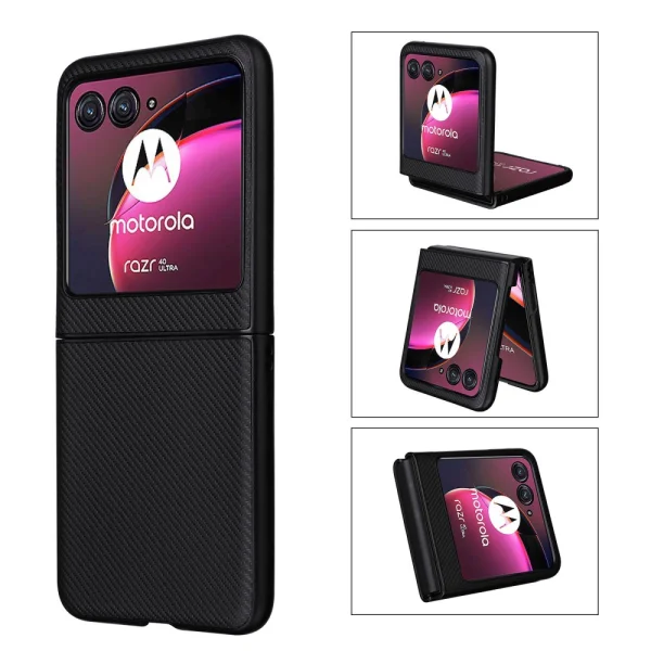 Силиконов Калъф Carbon Fibre Texture за Motorola Razr 40 Ultra 5G, Черен 2