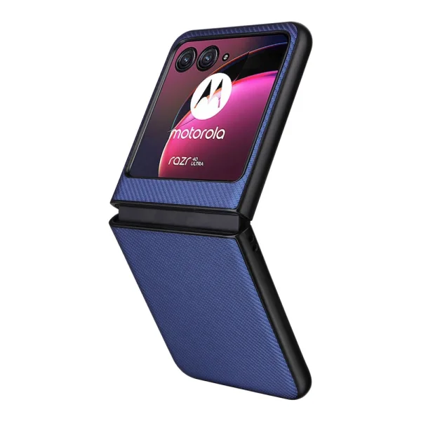 Силиконов Калъф Carbon Fibre Texture за Motorola Razr 40 Ultra 5G, Син 5