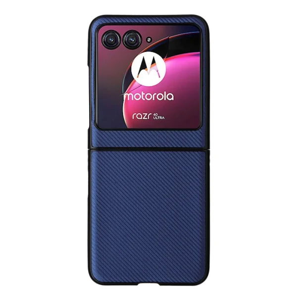 Силиконов Калъф Carbon Fibre Texture за Motorola Razr 40 Ultra 5G, Син 1