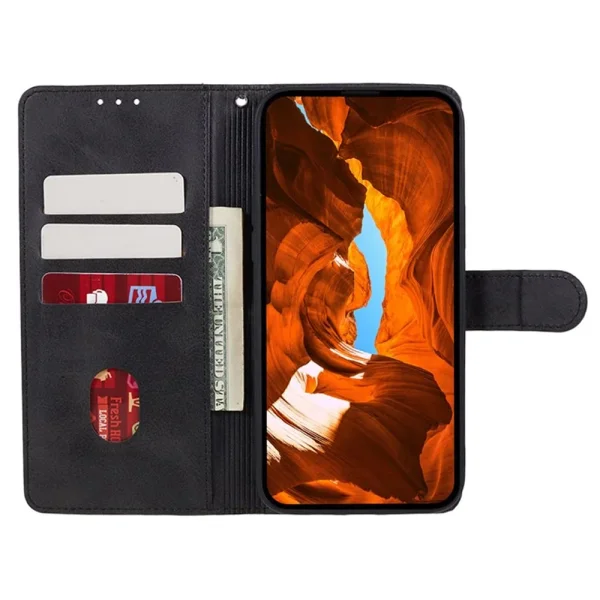 Калъф Тефтер Leather Calf Texture за HMD Pulse Pro, Черен 2
