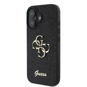 Калъф GUESS, PU Fixed Glitter 4G Metal Logo за iPhone 16, GUHCP16SHG4SGK, Черен 3