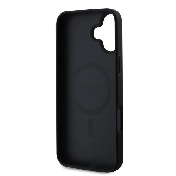 Case GUESS, PU Grained Classic Logo MagSafe for iPhone 16 Plus, GUHMP16MPGHSMMK, Black 5