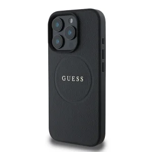 GUESS Case, PU Grained Classic Logo MagSafe for iPhone 16 Pro, GUHMP16LPGHSMMK, Black 3