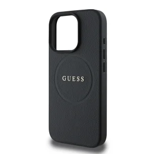 GUESS Case, PU Grained Classic Logo MagSafe for iPhone 16 Pro, GUHMP16LPGHSMMK, Black 4