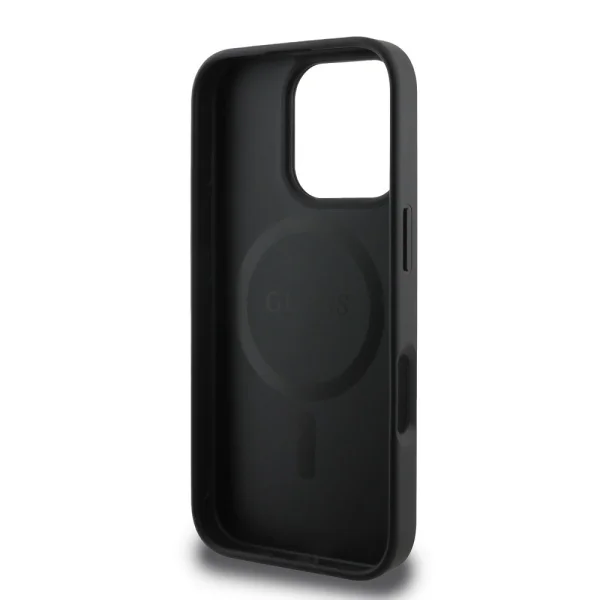 GUESS Case, PU 4G Peony MagSafe for iPhone 16 Pro, GUHMP16LP4PWPK, Black 5