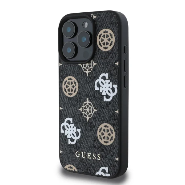 GUESS Case, PU 4G Peony MagSafe for iPhone 16 Pro, GUHMP16LP4PWPK, Black 3