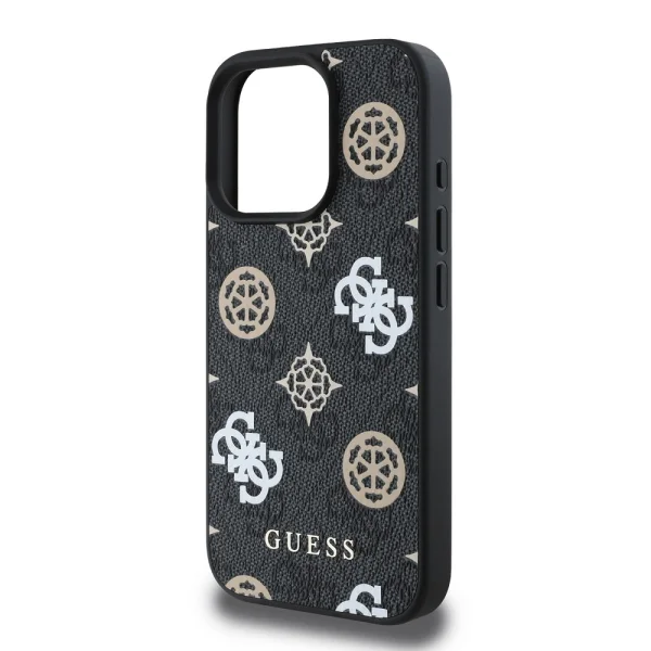 GUESS Case, PU 4G Peony MagSafe for iPhone 16 Pro, GUHMP16LP4PWPK, Black 4