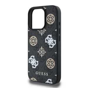 GUESS Case, PU 4G Peony MagSafe for iPhone 16 Pro, GUHMP16LP4PWPK, Black 4