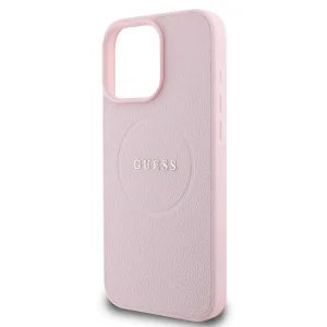 GUESS Case, PU Grained Classic Logo MagSafe for iPhone 16 Pro Max, GUHMP16XPGHSMMP, Pink 4