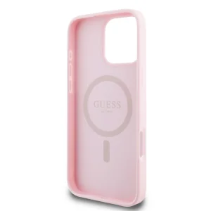 GUESS Case, PU Grained Classic Logo MagSafe for iPhone 16 Pro Max, GUHMP16XPGHSMMP, Pink 5