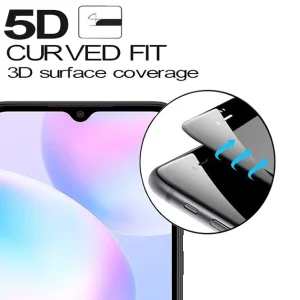 Glass Protector 5D Full Glue for Xiaomi Redmi 9A / 9C, Black 3