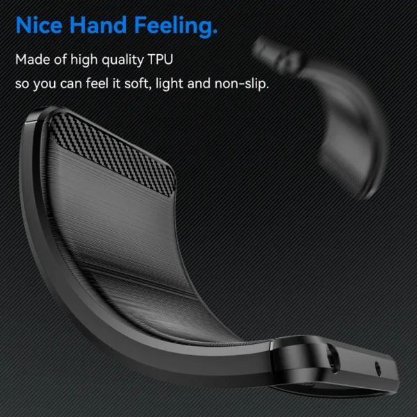 Carbon Fibre Brushed Silicone Case for iPhone 16 Pro Max, Black 4