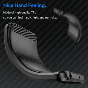Carbon Fibre Brushed Silicone Case for iPhone 16 Pro Max, Black 4