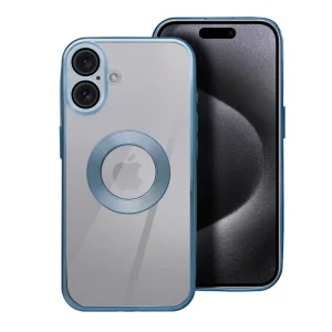 Силиконов калъф Glam за iPhone 16, Син